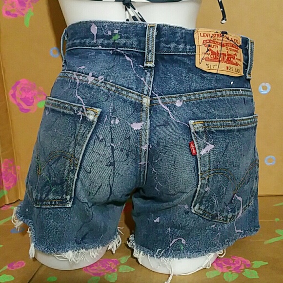 Vintage Levis 517 Cut Off Jean Shorts W29 - Picture 4 of 11